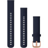 Ремешок сменный для GARMIN VIVOMOVE3S, 18MM, SILICONE, ROSE GOLD, NAVY 010-12924-33